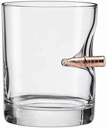 imageBenShot Rocks Glass with Real 308 Bullet 11oz Made in the USA Set of 6