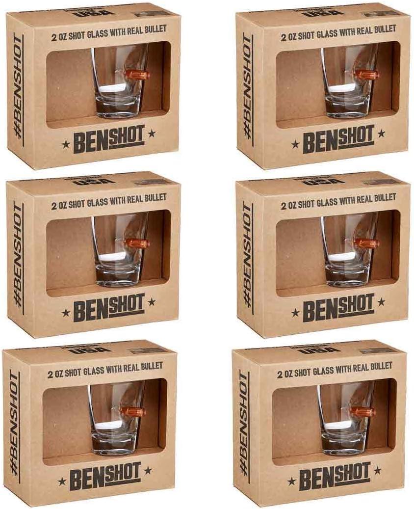 imageBenShot Shot Glass with Real 308 Bullet 2oz Made in the USA Set of 6