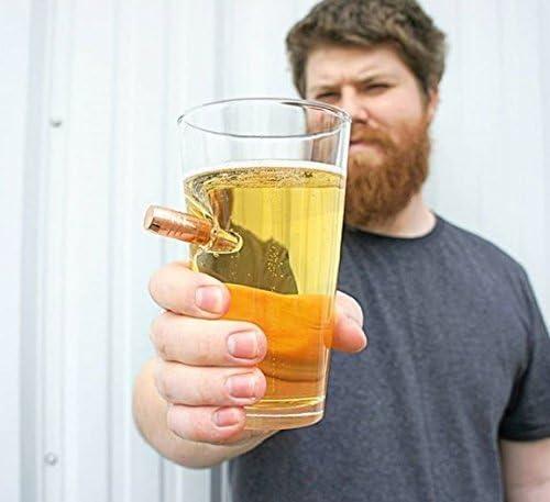 imageBenShot pack of 4 The Original Pint Glass with Real Bullet Made in the USA