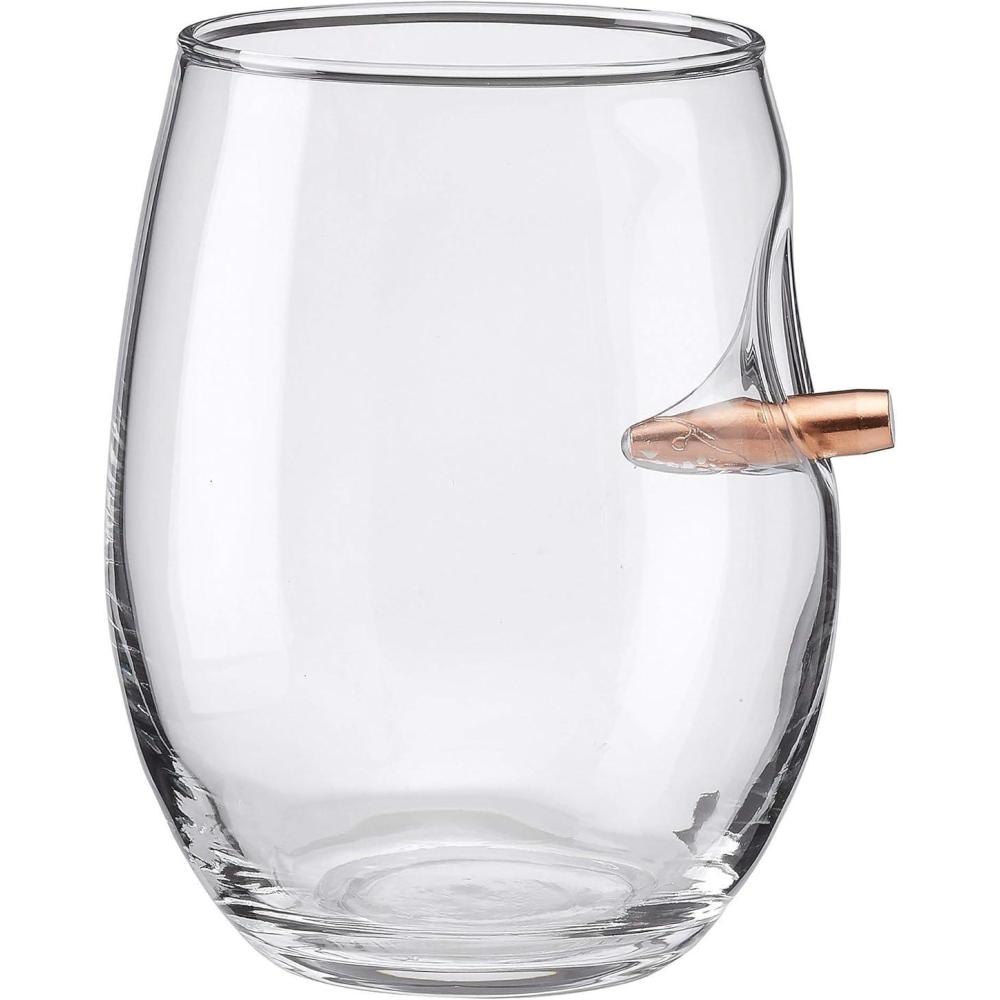 imageBenShot Wine Glass with Real 308 Bullet 15oz Made in the USA Set of 21