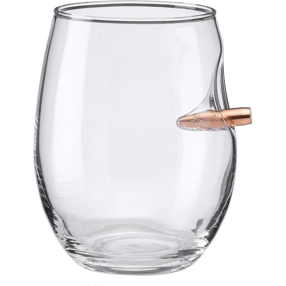 imageBenShot Wine Glass with Real 308 Bullet 15oz Made in the USA Set of 24