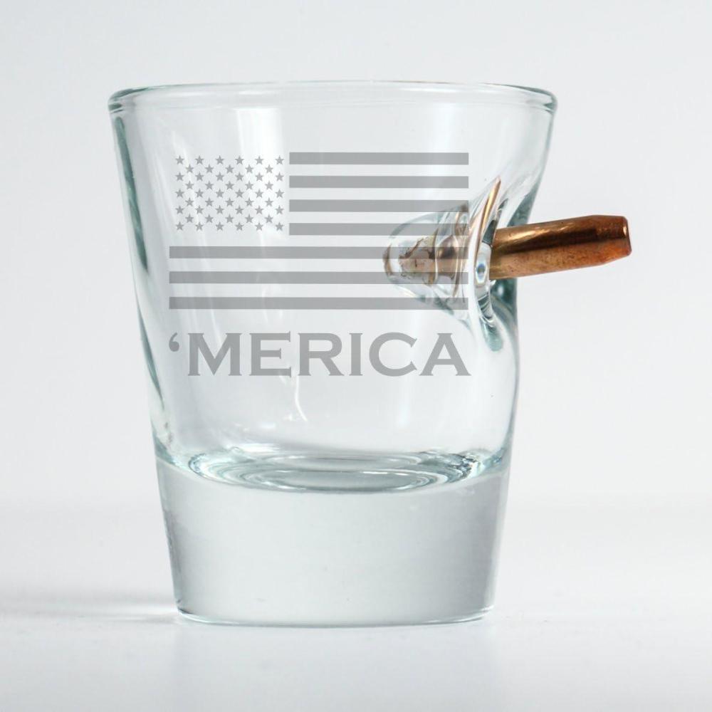 imageCustom Etched  BenShot Original Bullet Shot Glass