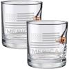 imageBenShot Merica Rocks Glass with Real 045ACP Bullet  11oz  Made in the USA Set of 2