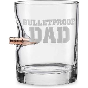 BenShot Bulletproof Dad Rocks Glass with Real .308 Bullet – 11oz | Made in the USA(11 Ounces)