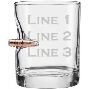 BenShot Custom Laser Etched Rocks Glass with Real .308 Bullet – 11oz | Made in the USA