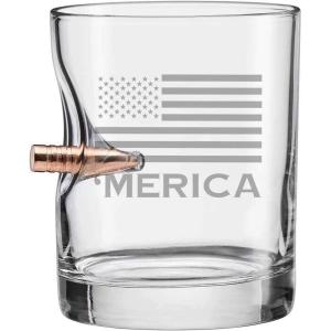 BenShot ‘Merica Rocks Glass with Real .308 Bullet – 11oz | Made in the USA