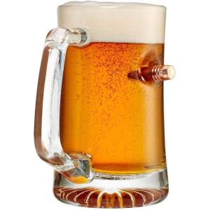 BenShot MugShot Beer Mug with Real 0.50BMG Bullet – 24oz | Made in the USA
