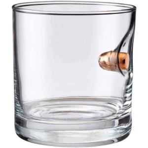 BenShot Rocks Glass with Real 0.45ACP Bullet – 11oz | Made in the USA [Set of 2]