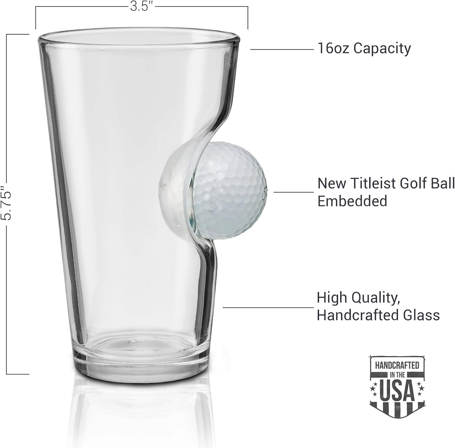 image:imageBenShot Golf Ball Pint Glass 16oz Made in the USA