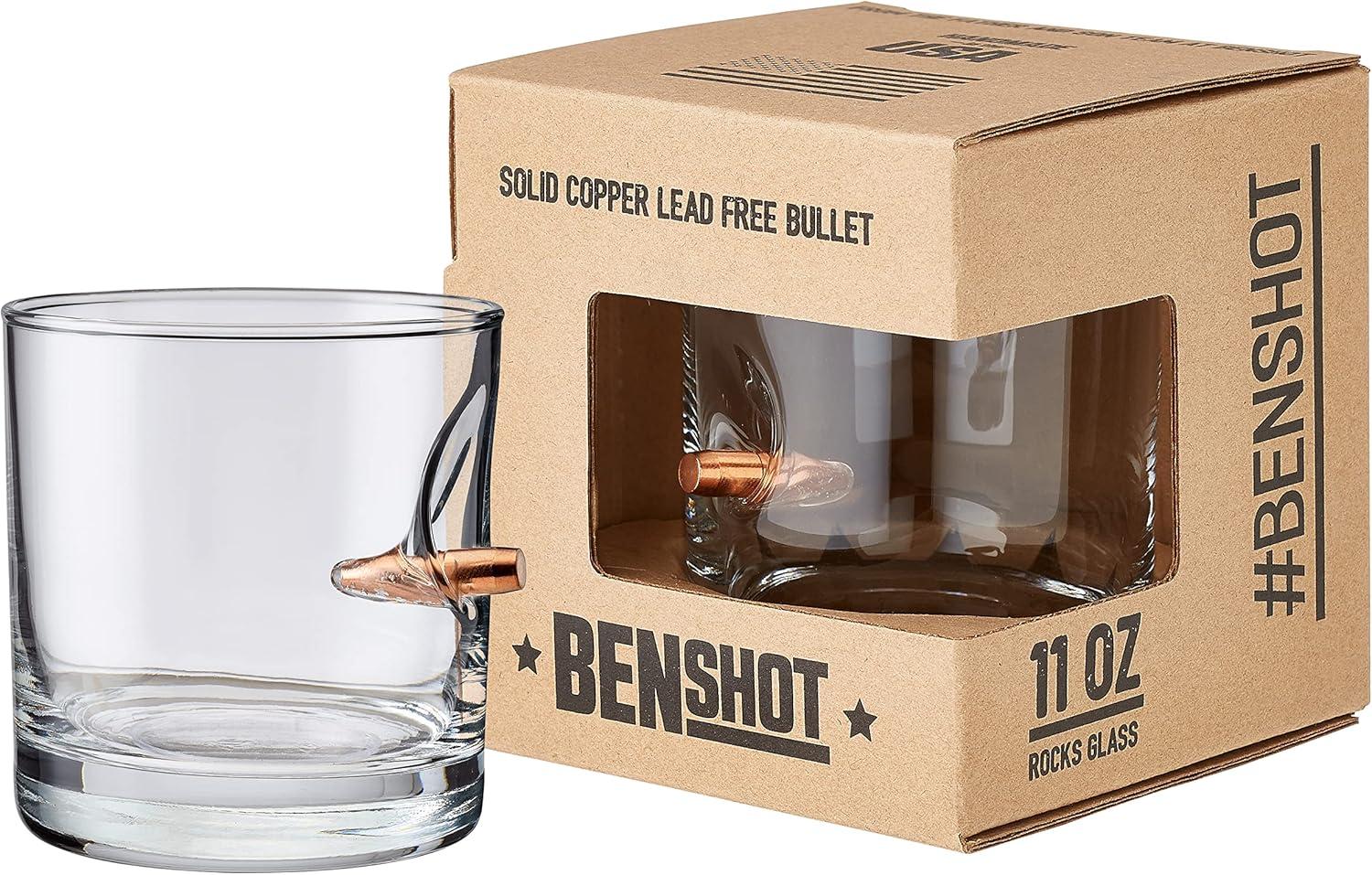 image:imageBenShot Rocks Glass with Real 308 Bullet 11oz Made in the USA Set of 4