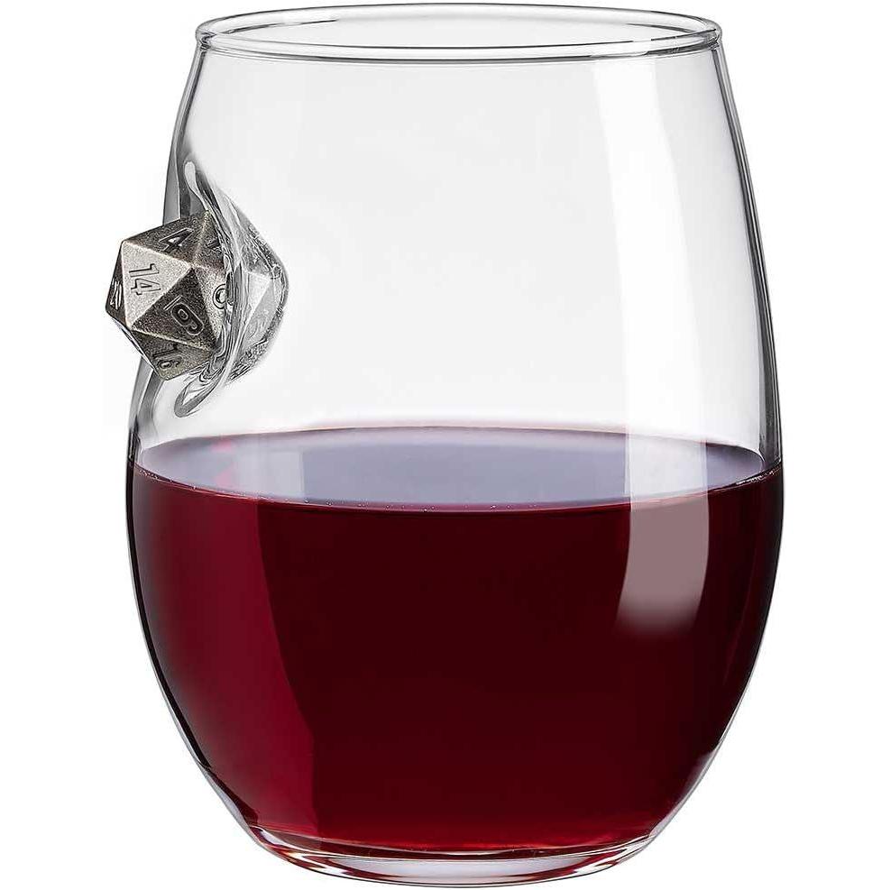 image:imageBenShot D20 Dice Wine Glass 15oz HandCrafted for the Gamer for Fathers Day15 Ounces